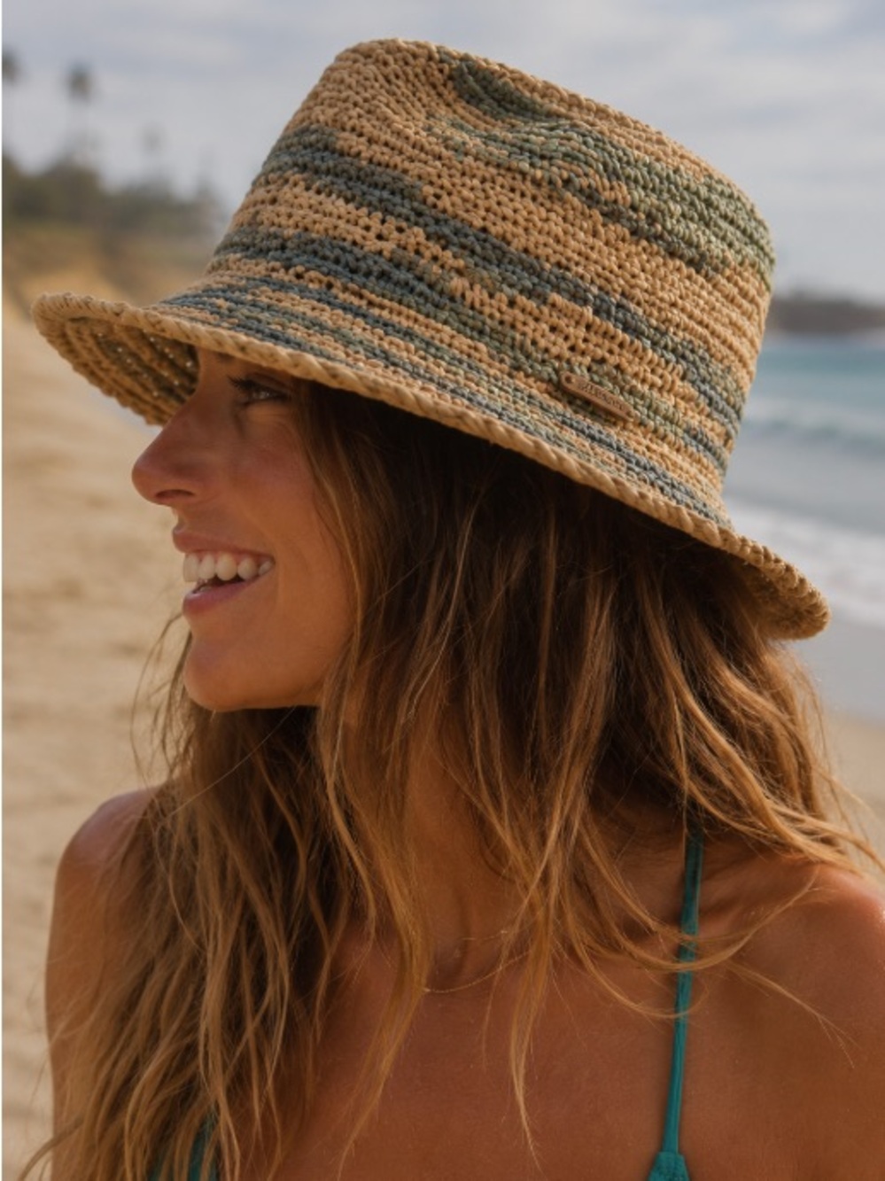 Billabong Straw Fedora Hat in Natural and Olive